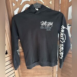 Big Kids Black Graphic Hoodie- Size 8/10